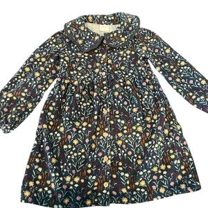 Floral Kids Dress - Black with Multicolor Design